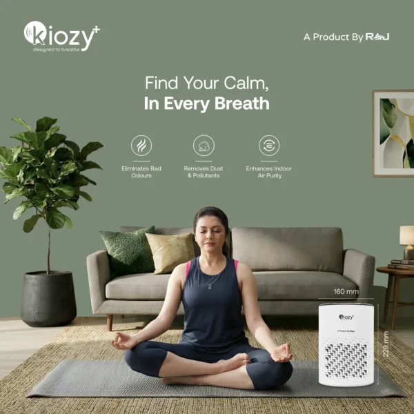 Second image of Kiozy KJ 067 Compact Air Purifier for Bedroom | H11 HEPA | 360° Air Intake