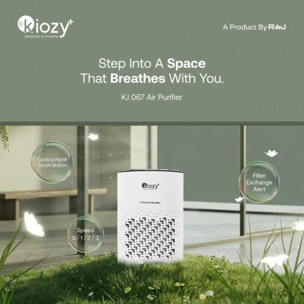 Kiozy KJ 067 Compact Air Purifier for Bedroom | H11 HEPA | 360° Air Intake