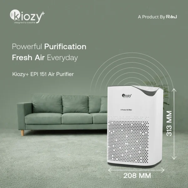 Kiozy EPI 151 Air Purifier for Living Room | H13 HEPA | High CADR 160 m³/h